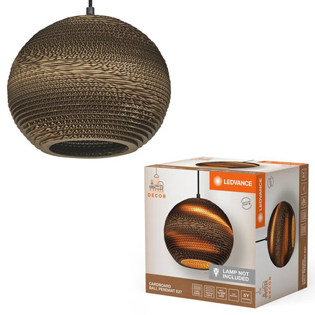 Dekorative Decke Pendelleuchte E27 Überhang Braun Karton Dekor Ledvance