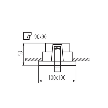 Deckeneinbauleuchte REUL GU10/GU5.3 Quadratisch Beweglich Weiß KANLUX