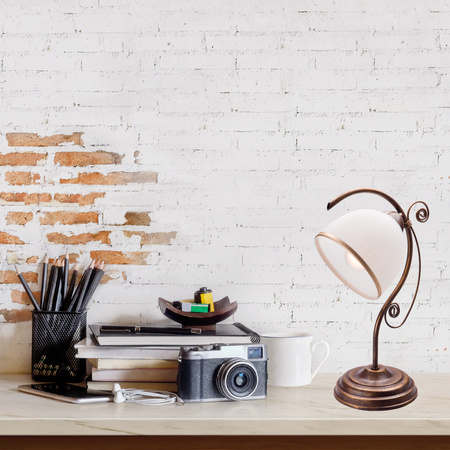 RETRO E27 Weiß Holz Klassisch Tischlampe LN-1.51 Lamkur