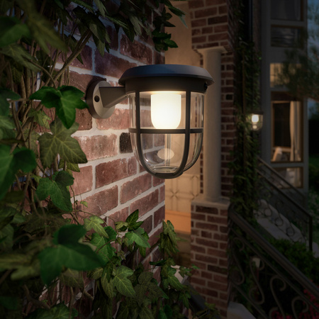 Gartenleuchte LED Solar-Wandleuchte RADII 1.3W 3000K IP44 Dämmerungs-Bewegungsmelder PHILIPS