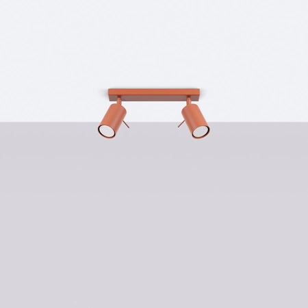 Tuba Spot Reflektor Deckenleuchte 2x GU10 Ocker Rot Ring Bittersüß Schimmer SL.1507 Sollux