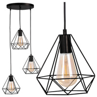 VIGO O IL MIO geometrische Drahthängelampe ZWIS im Loft-Stil 3xE27 GOLDLUX (Polux)