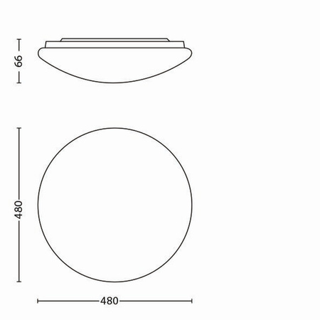 Plafond LED-Anbauleuchte WAWEL 36W CCT Dimmbar 48cm Weiß Rund PHILIPS