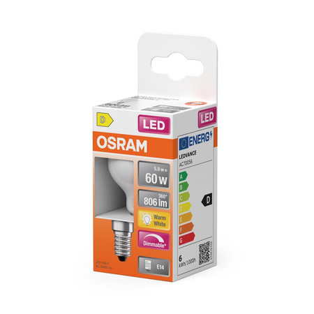 LED-Lampe E14 P45 6,5W = 60W 806lm 2700K Warm 320° Glühfaden Dimmbar OSRAM SUPER STAR