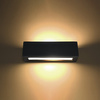 Wandleuchte VEGA E27 Up-Down Rechteckig Keramik Modern Schwarz SOLLUX