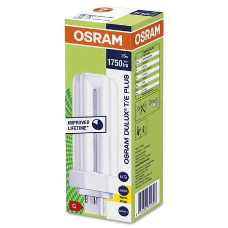 Kompaktleuchtstofflampen GX24Q-3 26W 1800LM 3000K Warm OSRAM Dulux T/E 4PIN