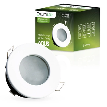 Einbaustrahler GU10, Einbauspot HALOGEN hermetisch für Badezimmer IP44 Weiß AQUA LUMILED