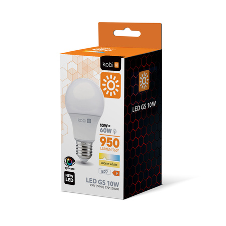 LED-Lampe E27 Ball 10W 950lm 3000K Warm 270° Kobi