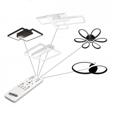 Kronleuchter LED Deckenleuchte 45W CCT GALAXIS POLARIS Schwarz + Controller Fernbedienung