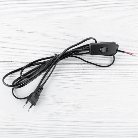 Anschlusskabel mit Wippschalter Netzkabel 2.5m 2x0.5 Schwarz LUMILED