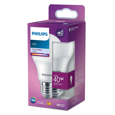 LED Lampen E27 A60 4.2W = 40W 470lm 4000K Neutralweiß PHILIPS