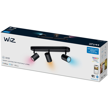 LED-Deckenleuchte SPOT rail Schwarz 3x 5W WHITE + RGB SMART WiFi WiZ