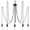EDISON 5xE27 Spider Kronleuchter Hängeleuchte Deckenleuchte Loft Schwarz SOLLUX