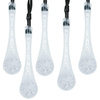 Solar Hängegirlande 20 LED Teardrops Gartenlampe 580 cm Eiszapfen warme Farbe