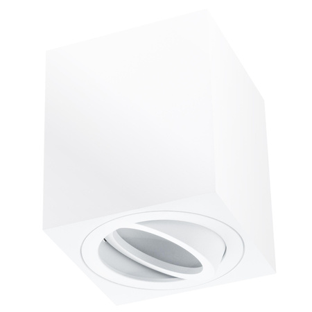 Halogen-Aufbauleuchte GU10, Aufbauspot 84mm beweglich Quadrat Tube Weiß AMAT-M LUMILED