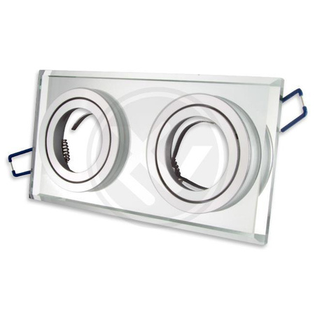 Spot Halogen Flush Mount 2x GU10 Rechteckig Beweglich Weiß Styx Masterled