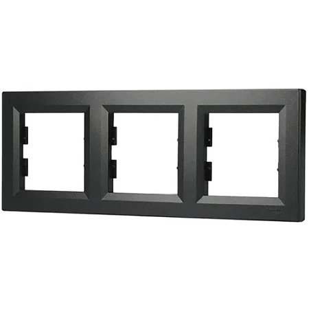 3-fach horizontaler Rahmen für die Triple Asphora Steckdose Anthrazit