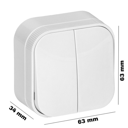 ToDo-Schalter Doppel-Kerzenständer Aufputzmontage IP20 ORNO WEISS