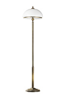 ZEUS Steh-Stehlampe 2xE27 Glasschirm 170cm Classic Antik Gold Jupiter