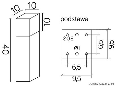 Außenstehende Gartenleuchte Cube Max CB-MAX 400 DG E27 40cm Su-Ma