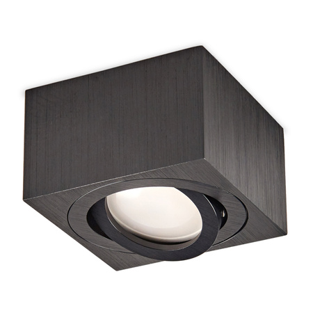 Aufbaumontierte HALOGEN SPOT 50 mm schwarze quadratische bewegliche Leuchte OH37S Kobi