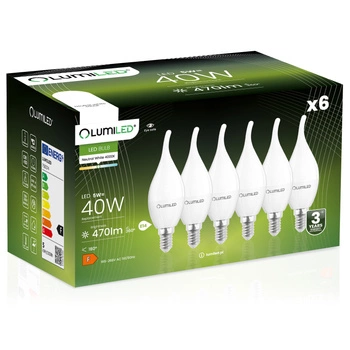 6x LED Lampen E14, Glühbirne BA35 5W = 40W 470lm 180° 4000K neutral LUMILED