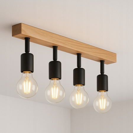 Spot Tuba Deckenleuchte Reflektor Halogen Leuchte 4x E27 Moving Schwarz Braun Eos Masterled