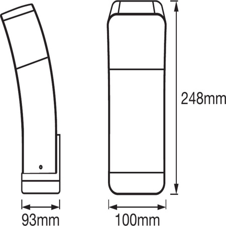 SMART LED Wandleuchte 9W RGB+W Dunkelgrau SMART+ WiFi CURVE LEDVANCE