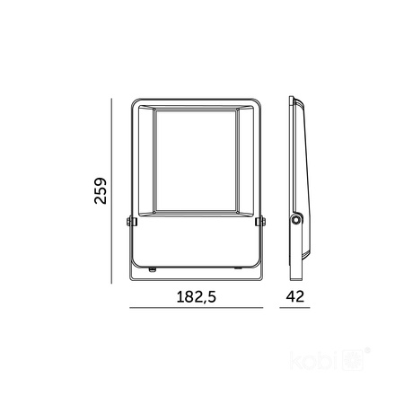 LED-Außenstrahler Garten 50W 6500lm 4000K Neutral 120° IP65 IK06 Schwarz Seul Kobi