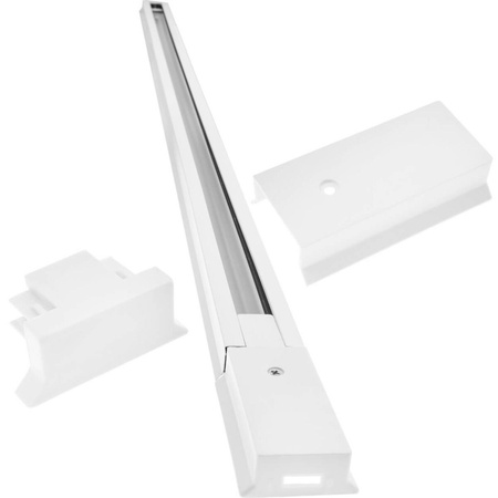 1m Stromschiene + 2x Schienenstrahler GU10 Weiß Quadratisch LUMILED