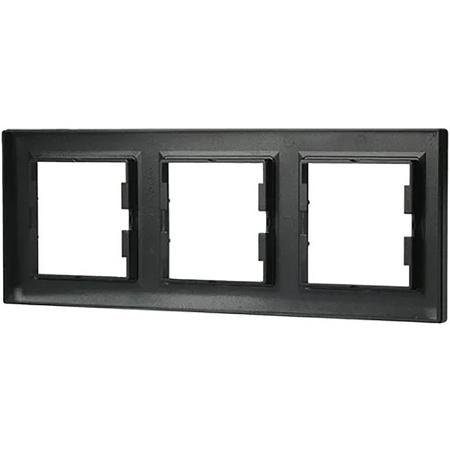 3-fach horizontaler Rahmen für die Triple Asphora Steckdose Anthrazit