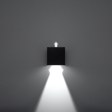 Außenanbauleuchte LUCA LED 6W 3000K IP54 Wandleuchte oben/unten Würfel Schwarz SOLLUX