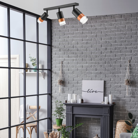 AURORA Deckenleuchte 3xE27 Schwarz LM-3.151 Lamkur