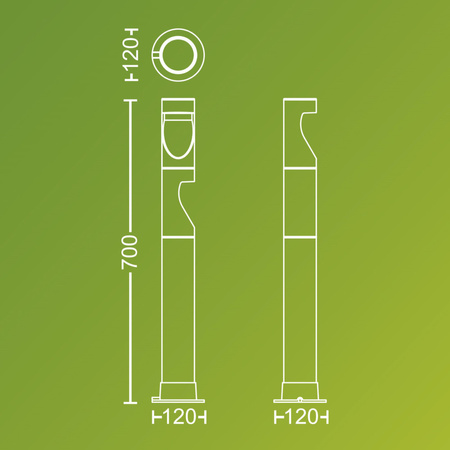Gartenlampe Außen PIPE 70cm LED 1.5W 180lm 2700K Desi Philips