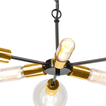 STARLA Pendelleuchte 6xE27 Schwarz Gold LM-6.144 Lamkur