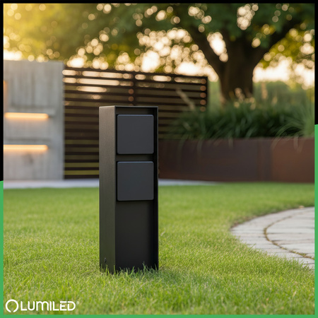 IBERI Outdoor Standmasten 230V 2x Netzsteckdose IP65 LUMILED