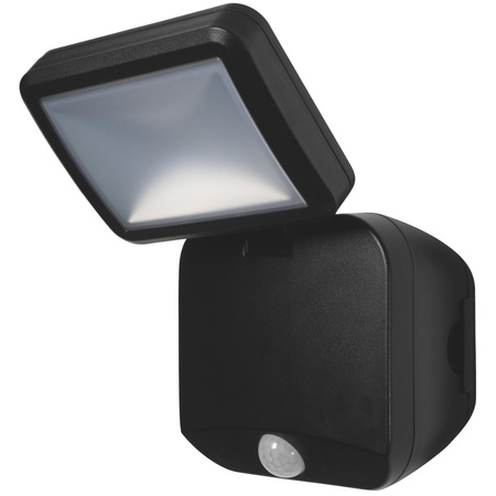 LED Fluter 4W 260lm 4000K IP54 Schwarz mit LEDVANCE SPOTLIGHT Batterie-Bewegungssensor