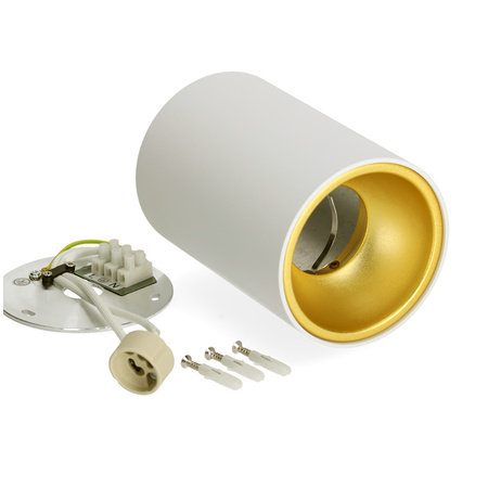 SPOT TUBA Aluminium-Halogen-Anbauleuchte für LED GU10 Weiß-Gold KIVI KOBI