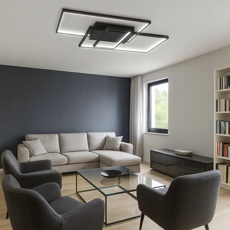 LED Kronleuchter Deckenleuchte 90W CCT GALAXIS VELA Schwarz + Fernbedienung