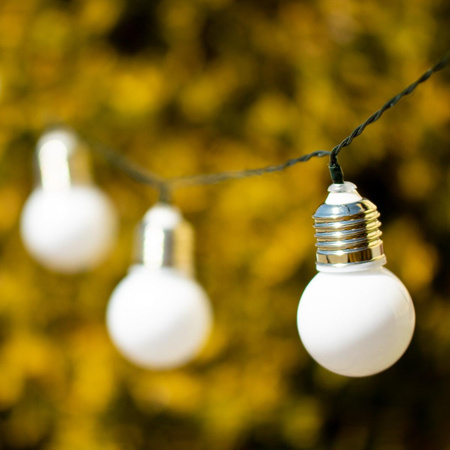 Solar Garten Ornamental Girlande Lichterkette 1.75m 10xLED SILBER Perlen 3000K