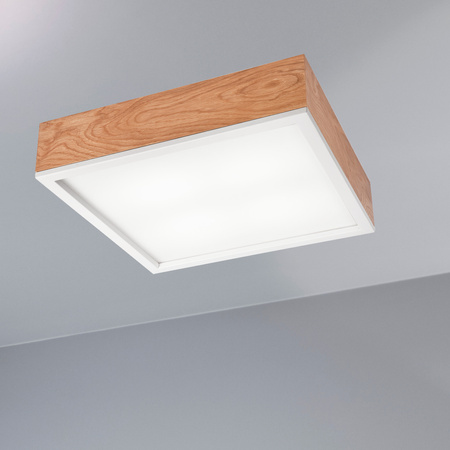 Plafond LED-Deckenleuchte SANTIAGO 4xE27 Quadratisch Eiche LD-PD-9.5 Lamkur