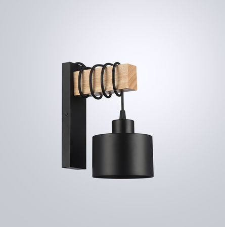 Wandsteckdose E27 Aufbaulampe Schwarz Elza Masterled