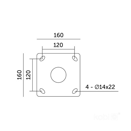 SG 3m Fi 60mm Schwarz Kobi Faltbarer Außenbeleuchtungsmast