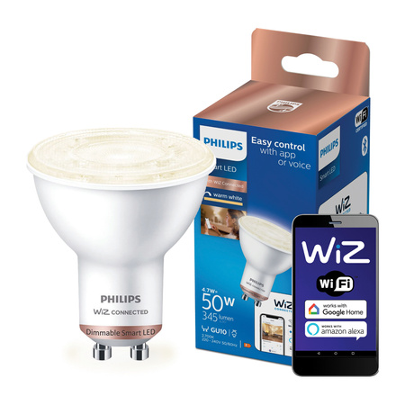 LED-Lampe GU10 4.7W = 50W 2700K Warm SMART WiFi Philips WiZ