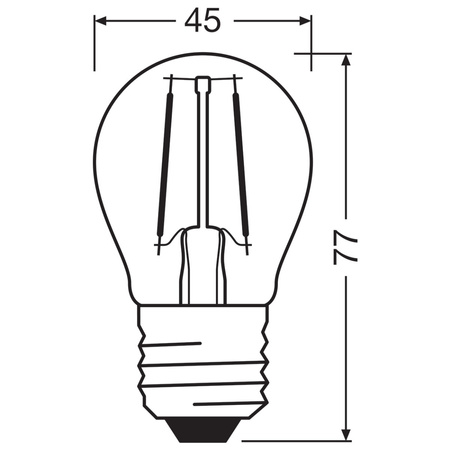 E27 P45 LED Lampen 6W = 60W 806lm 2700K Warm 300° OSRAM STAR Filament