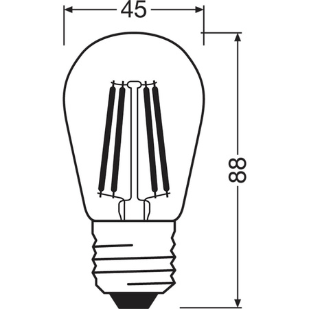 Dekorative Leuchtmittel E27 ST45 4,8W = 33W 360lm 2200K Warm 320° Filament dimmbar OSRAM Vintage 1906
