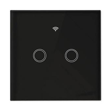 Wi-Fi LED TOUCH Glasschalter schwarz doppelt