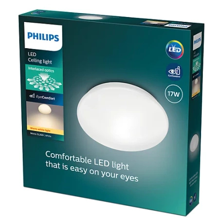 MOIRE LED-Deckenleuchte für Aufbaumontage 17W 2700K 32cm weiß rund PHILIPS