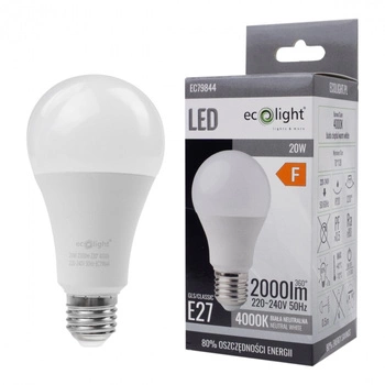 LED-Lampe A60 E27 20W 1800lm 4000K neutralweiß Ecolight