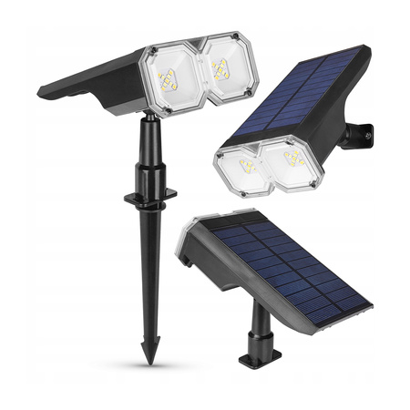 LED-Gartenstrahler Solar Plug-in IP44 2700K/6500K Außen Dämmerungssensor 